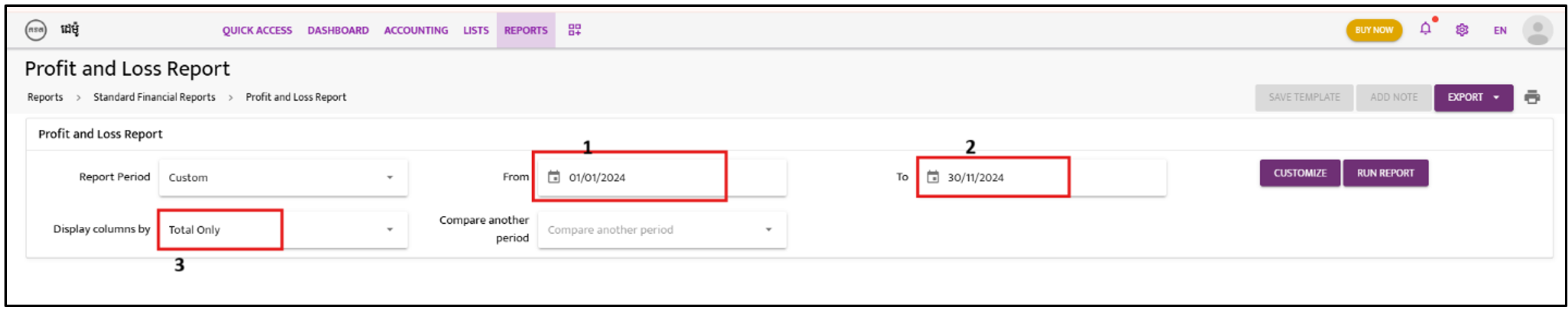 Profit and Loss Report